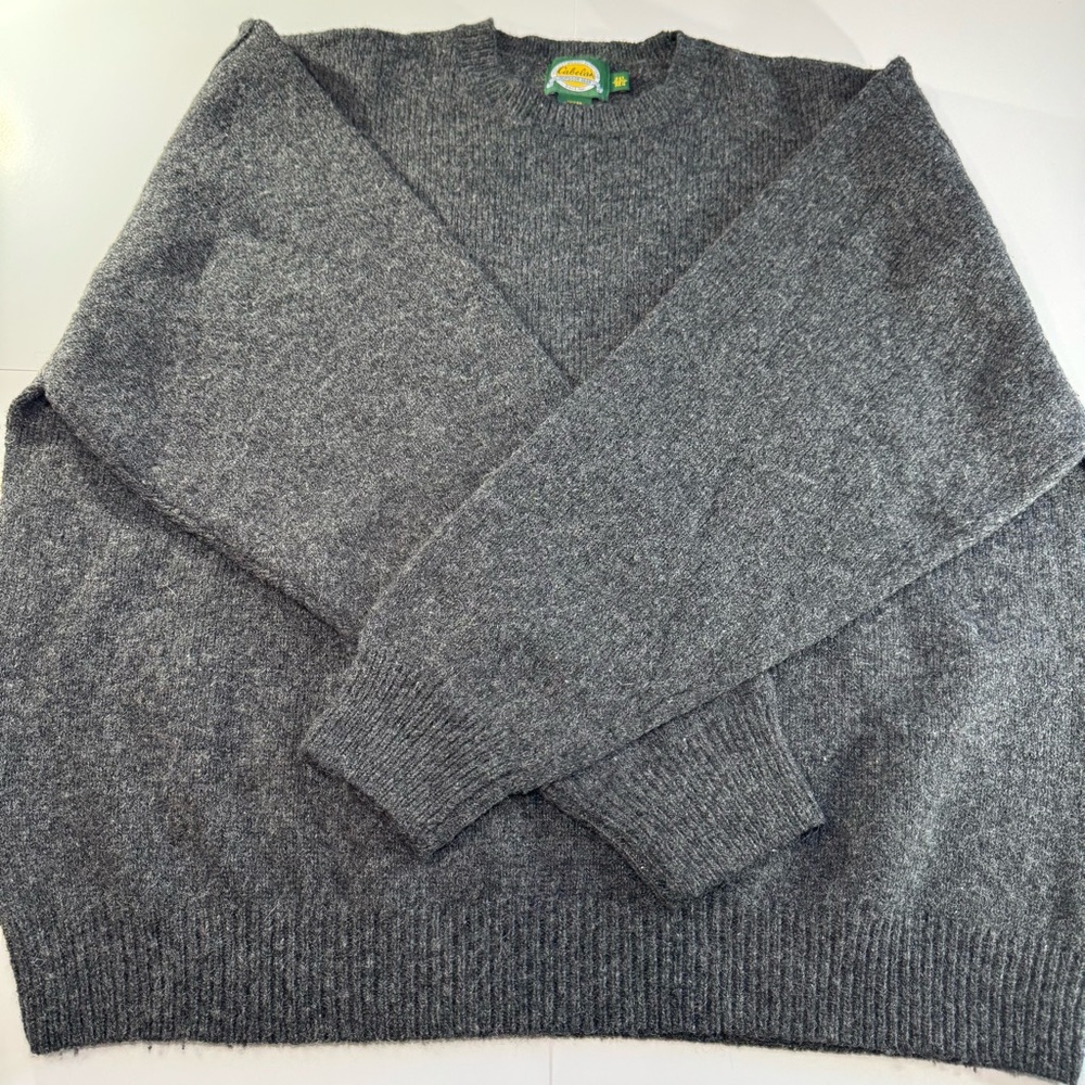 ✨ Vintage✨ cabelas gray wool sweater men’s 2XL super warm grandpa core